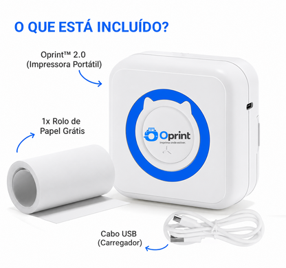 Oprint™ Mini Impressora Portátil Bluetooth Sem Tinta